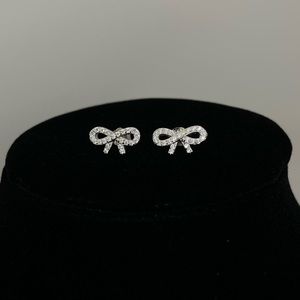 925 Sterling Silver ribbon bow stud earrings